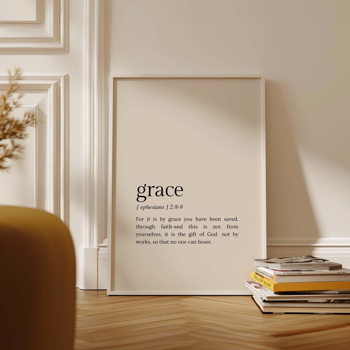 Ephesians 2:8-9 NIV, Bible Verse Poster Print