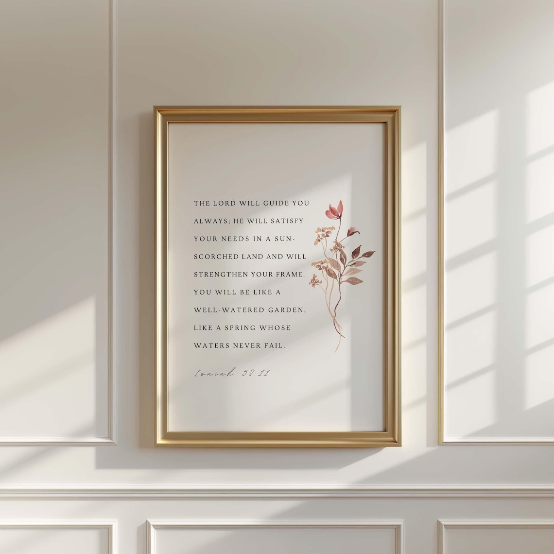 Isaiah 58:11 Bible Verse Scripture Art Print