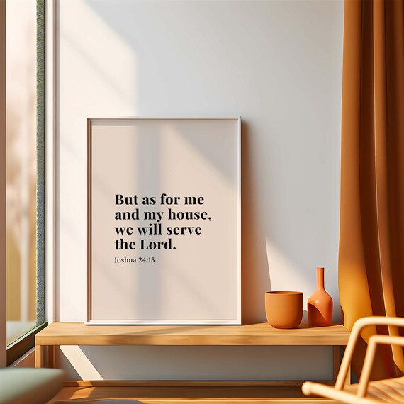 Joshua 24:15 Bible Verse Art Print