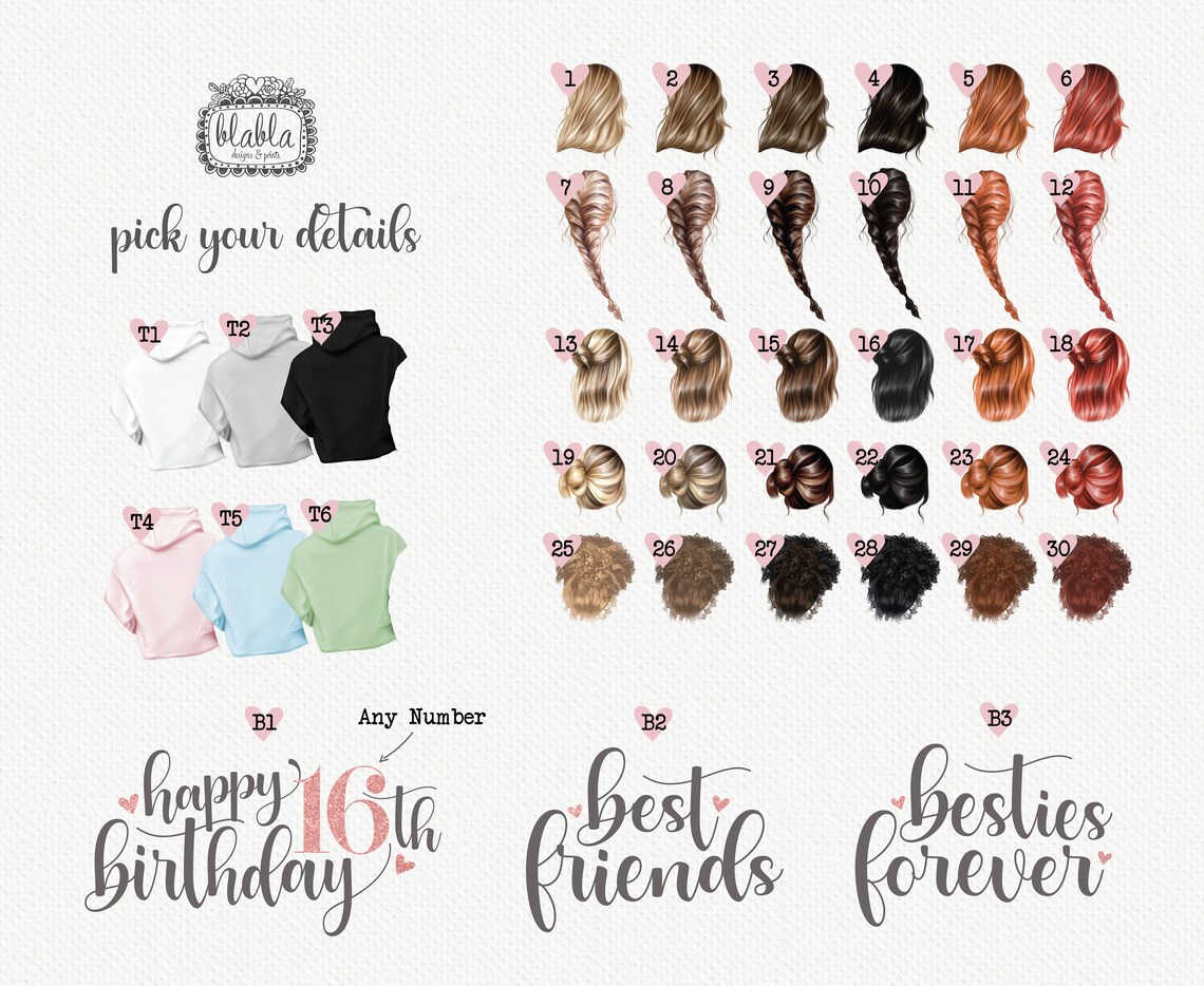 Besties Forever Personalised Friendship Heart Hands Quote Print - Image 2