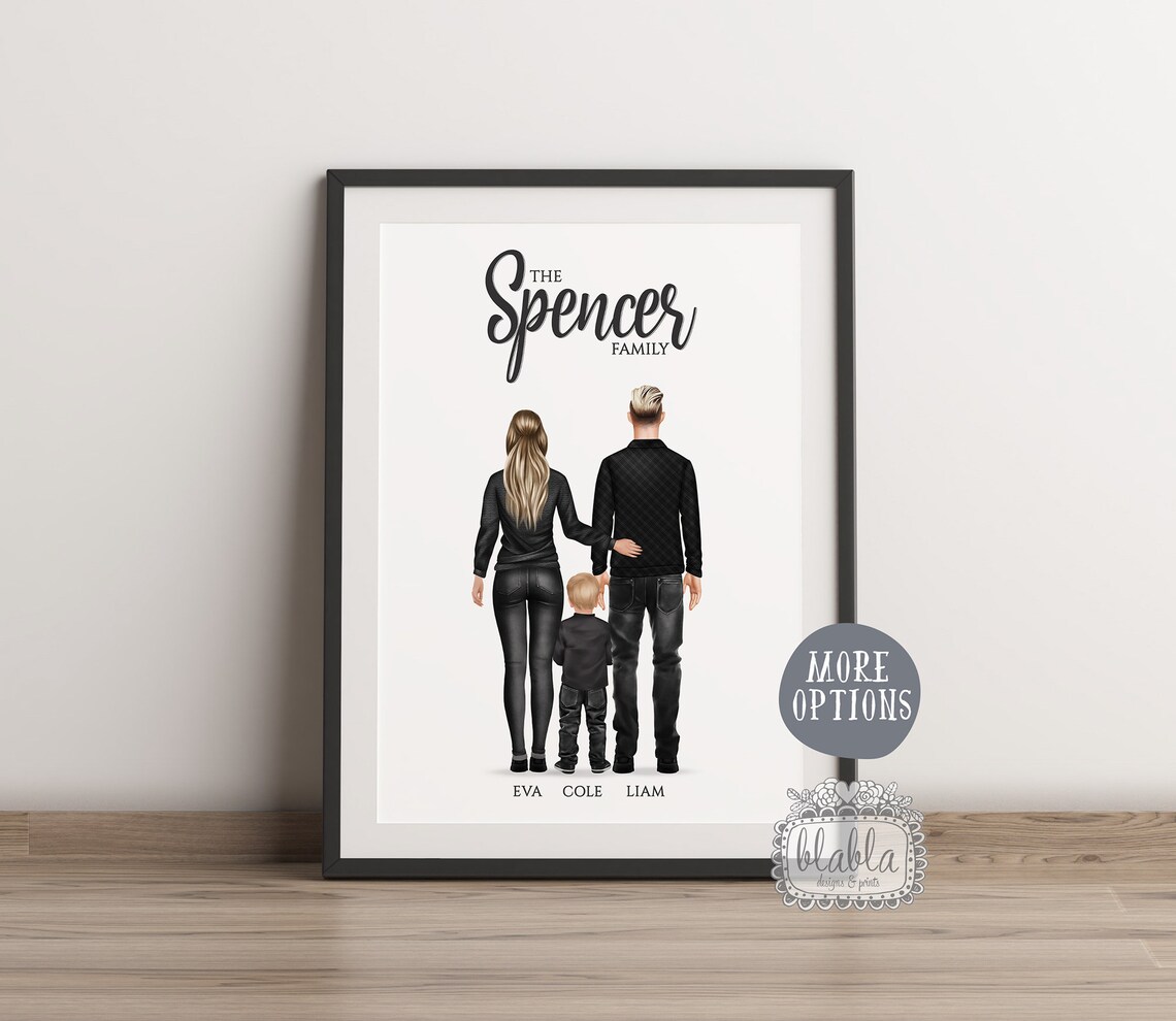 Our Family Personalised Illustrated Family Portrait Names Print - Image 2