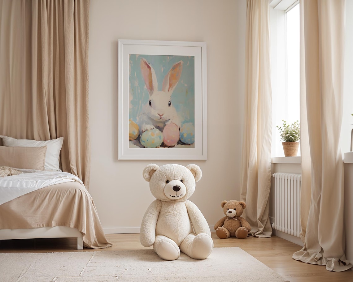 Easter Bunny Print, Spring Rabbit Farmhouse Decor - Image 3