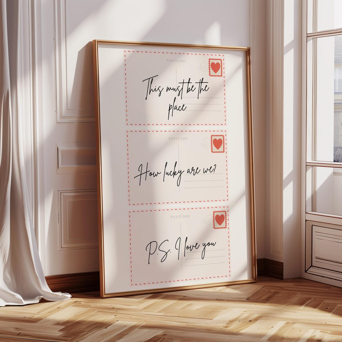 This Must Be The Place Postcard Love Quote Retro Wall Art Print - Image 4