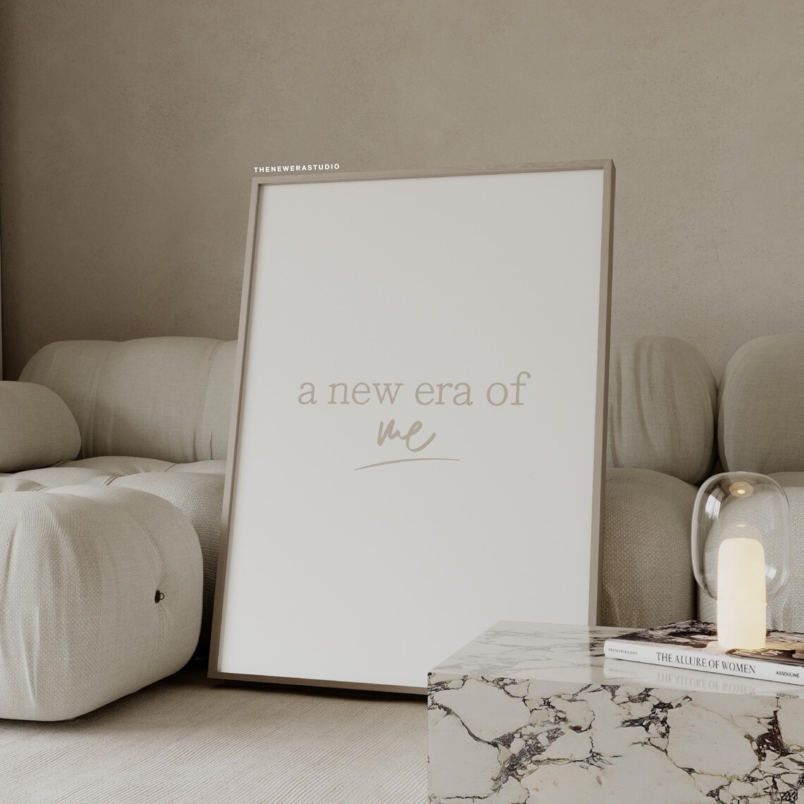 A New Era Of Me Minimalist Beige Typography Quote Wall Poster