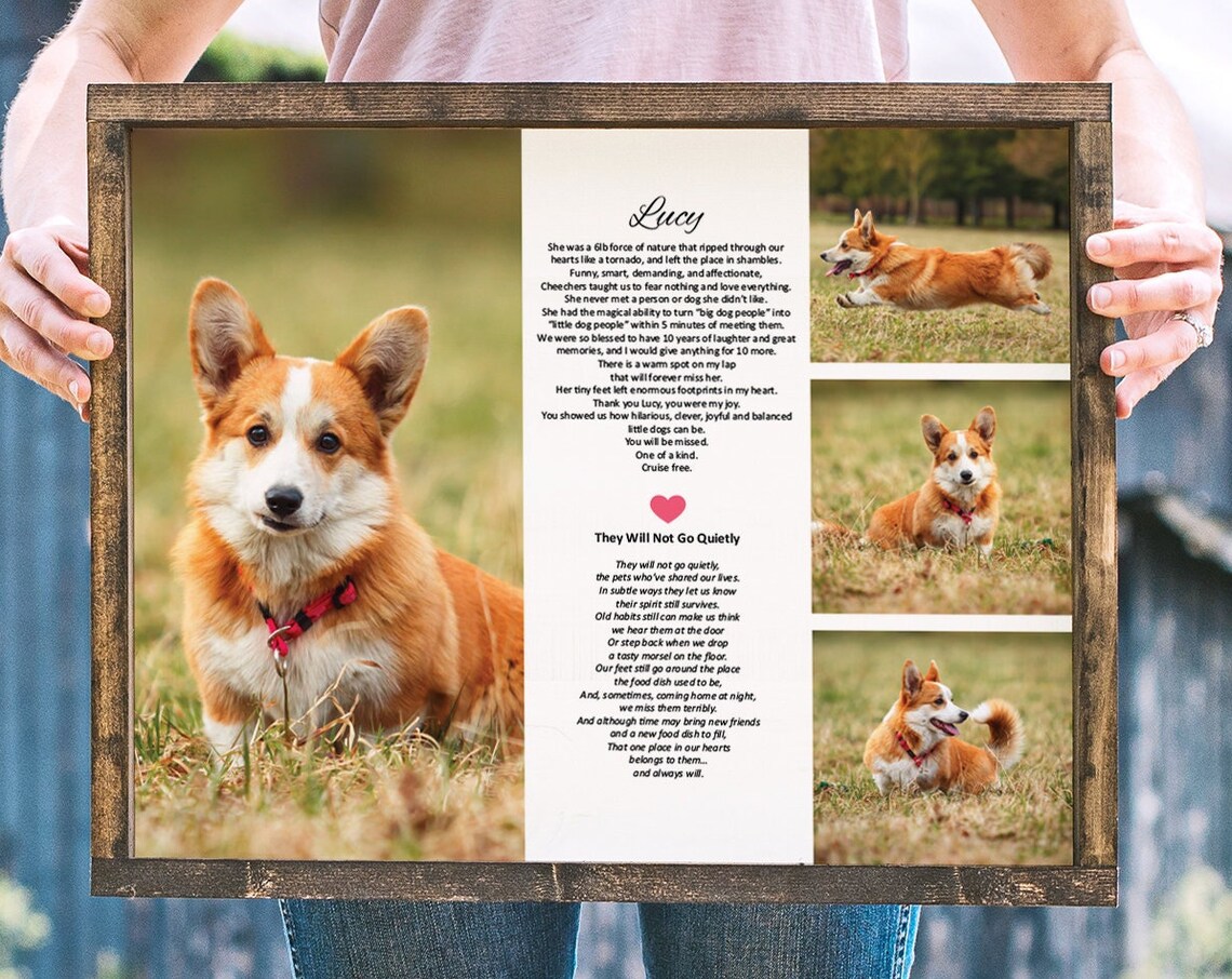Custom Pet Photo Collage Memorial Poem Art Print - Image 3