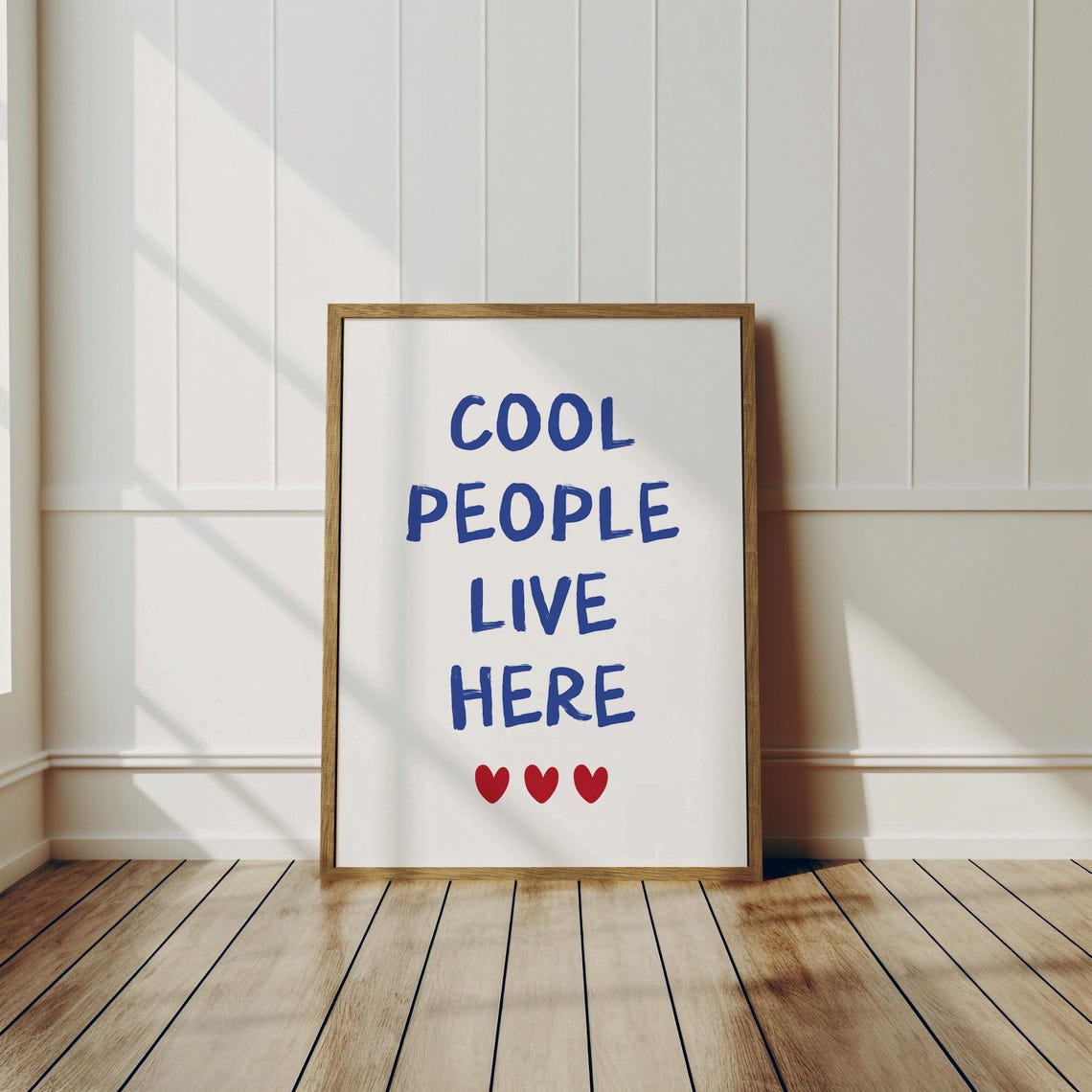 Cool People Live Here Blue Hand Lettered Entryway Quote Poster - Image 3