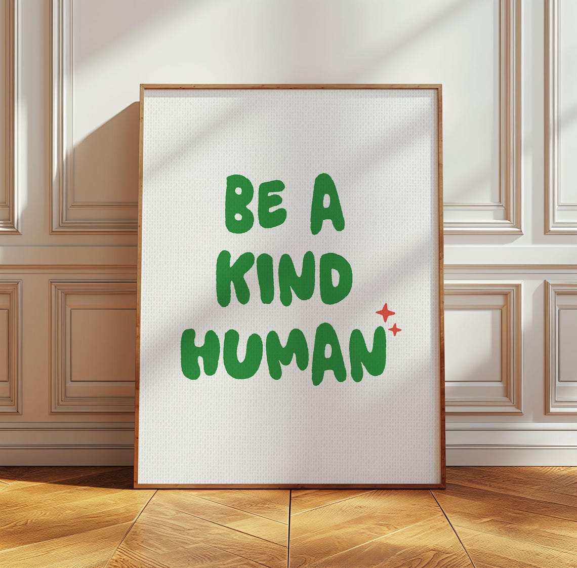 Be A Kind Human Green Bubble Letter Retro Positive Decor Poster - Image 3