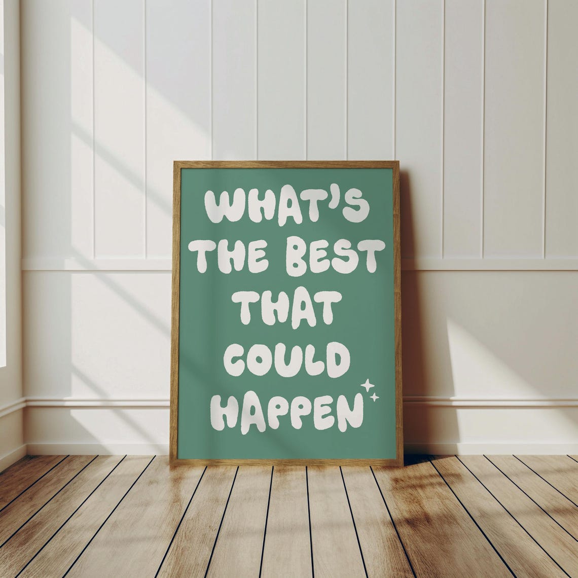 Whats The Best That Could Happen Teal Bubble Quote Wall Poster - Image 3
