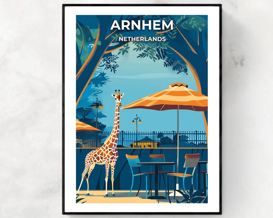 Burgers Zoo Travel Print Wall Art Arnhem Netherlands City Print Burgers Zoo Travel Gift Burgers Zoo Poster Wall Art