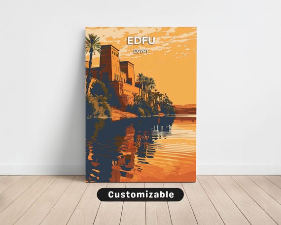Edfu Egypt Travel Canvas Poster Custom Wall Art