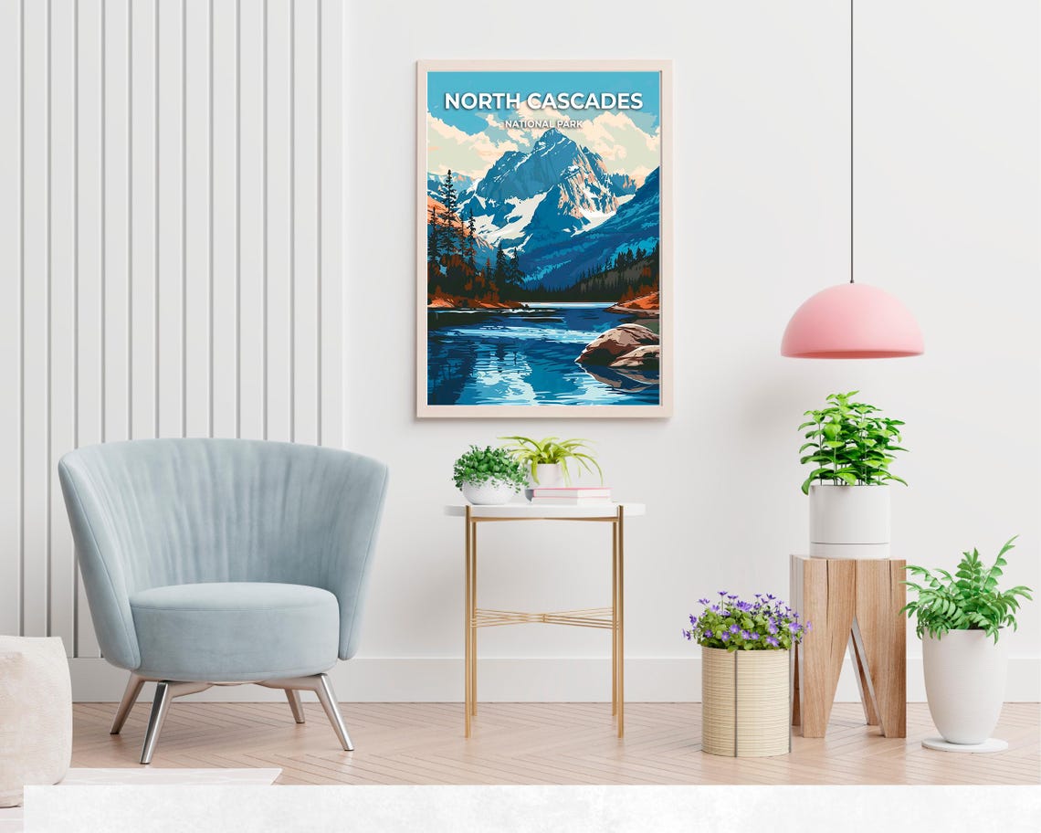 North Cascades National Park Travel Print Wall Art North Cascades National Park City Print North Cascades National Park Travel Gift - Image 2