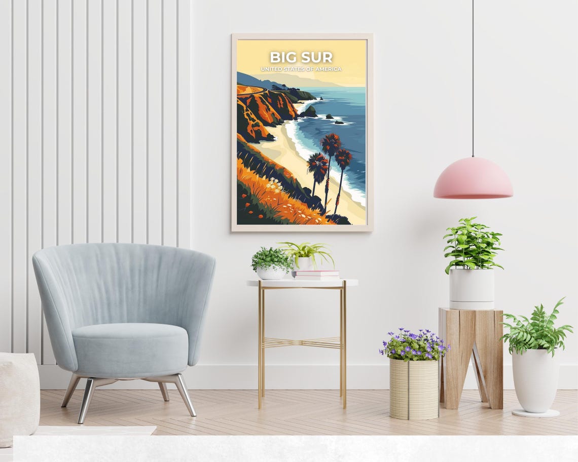 Big Sur Travel Print Wall Art Big Sur United States City Print Big Sur Travel Gift Big Sur City Poster Travel Gift - Image 2
