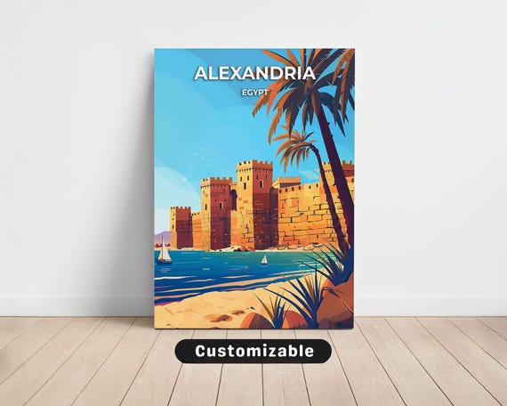Alexandria Egypt Travel Canvas Poster Custom Wall Art