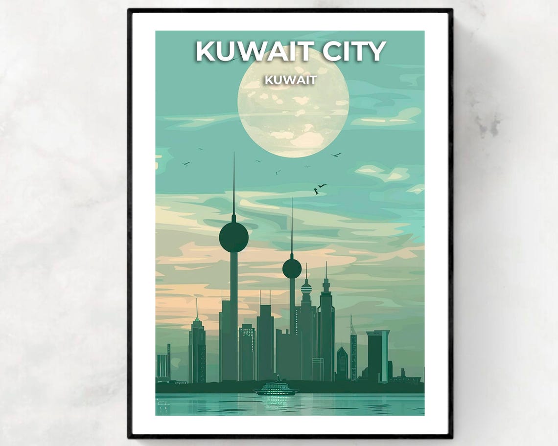 Kuwait City Travel Print Wall Art Kuwait City Kuwait City Print Kuwait City Travel Gift Kuwait City City Poster