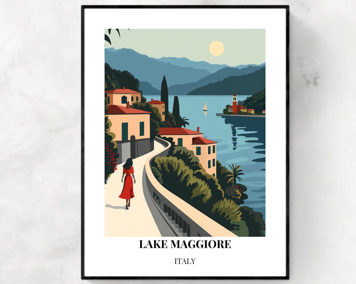 Lake Maggiore Italy Travel Print Wall Art Lake Maggiore Italy City Print Lake Maggiore Italy Travel Gift Lake Maggiore Italy Poster
