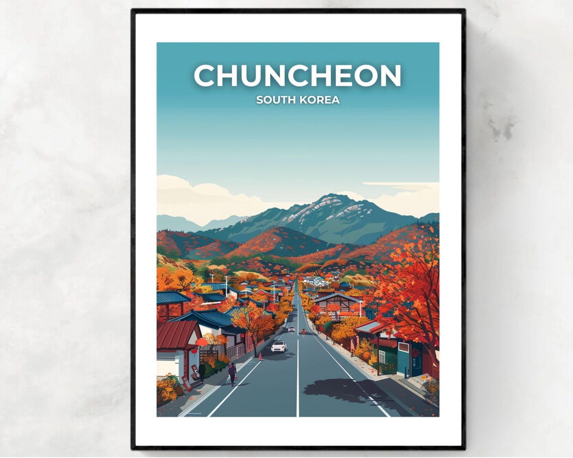 Nami Island Travel Print Wall Art Chuncheon South Korea City Print Nami Island Travel Gift Nami Island Poster