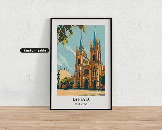 La Plata Argentina Travel Poster Custom Wall Art