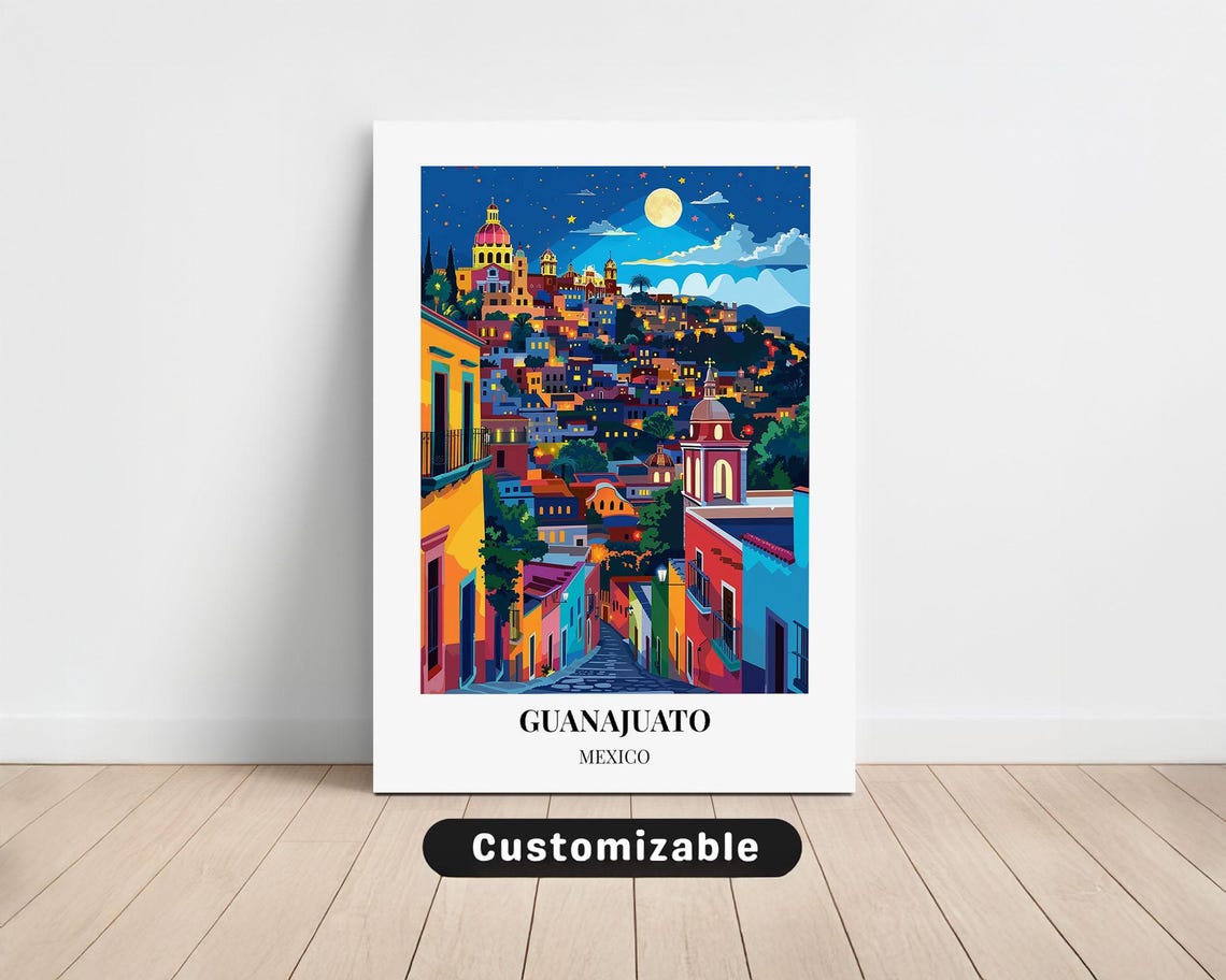 Guanajuato Mexico Travel Canvas Poster Custom Wall Art