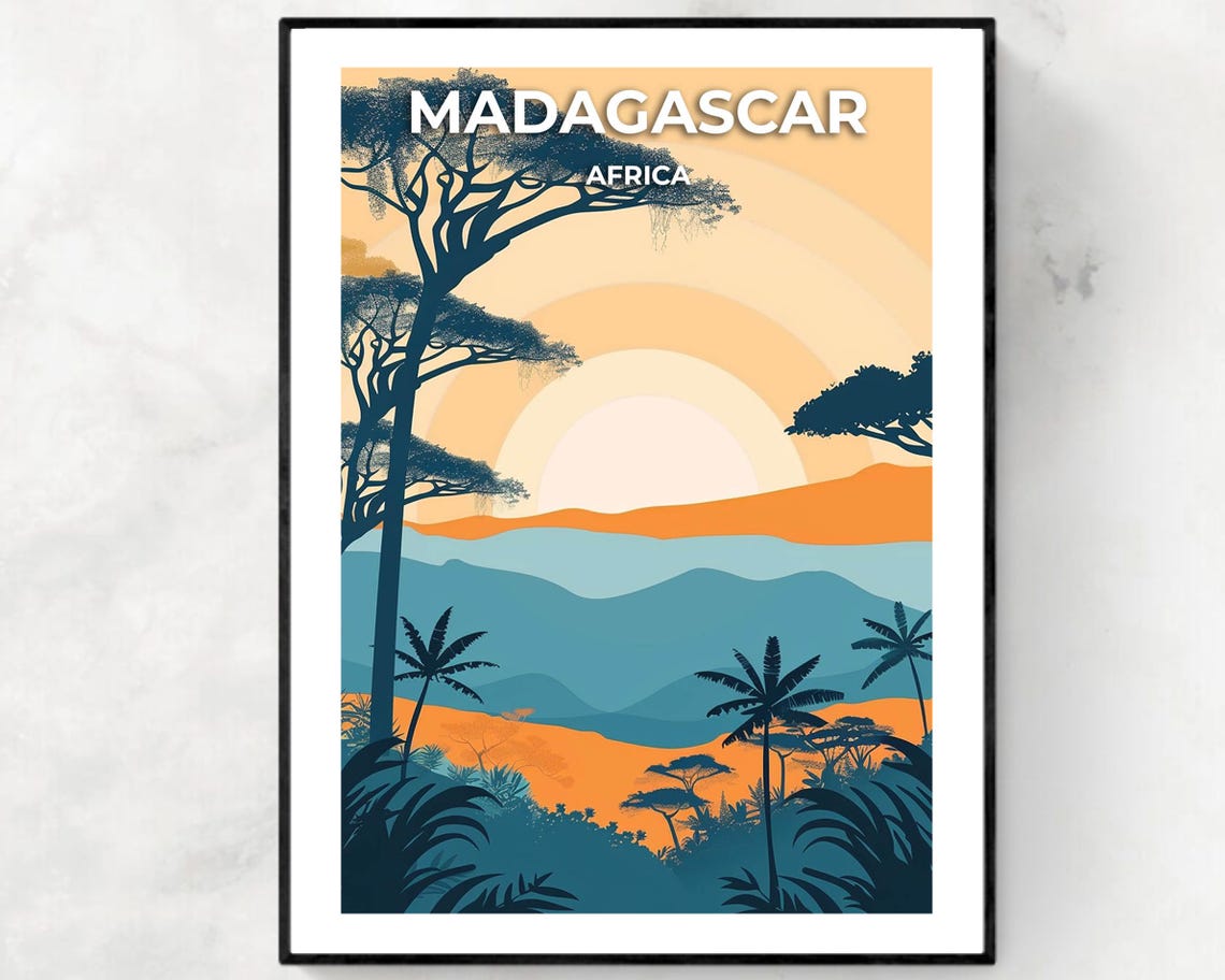 Madagascar Africa Travel Print Wall Art Madagascar Africa City Print Madagascar Africa Travel Gift Madagascar Africa Poster