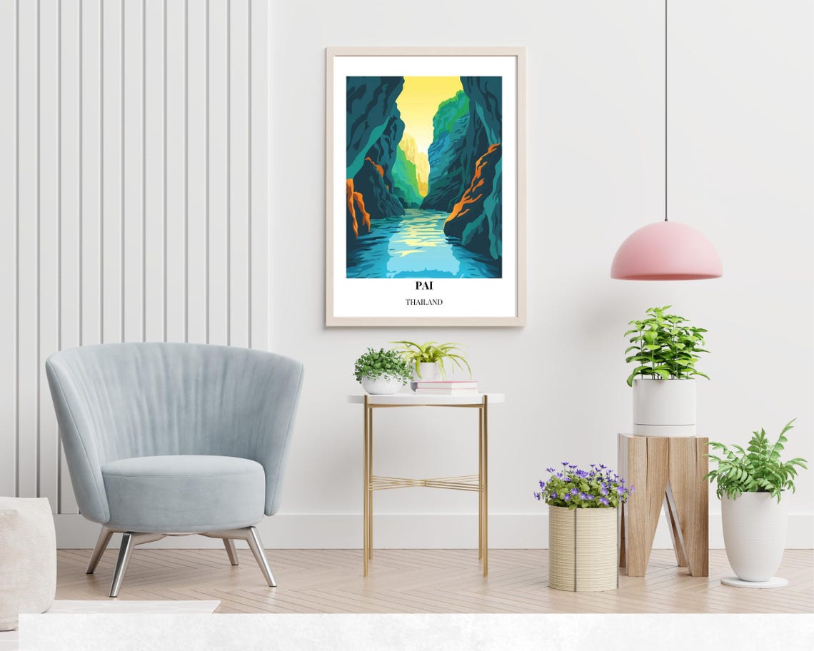 Pai Canyon Travel Print Wall Art Pai Thailand City Print Pai Canyon Travel Gift Pai Canyon Poster Travel Gift - Image 2
