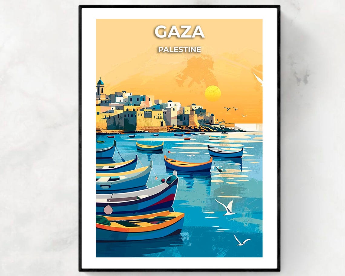 Gaza City Print Gaza Travel Poster Palestine Travel Gift Gaza Palestine Poster Gaza Gift