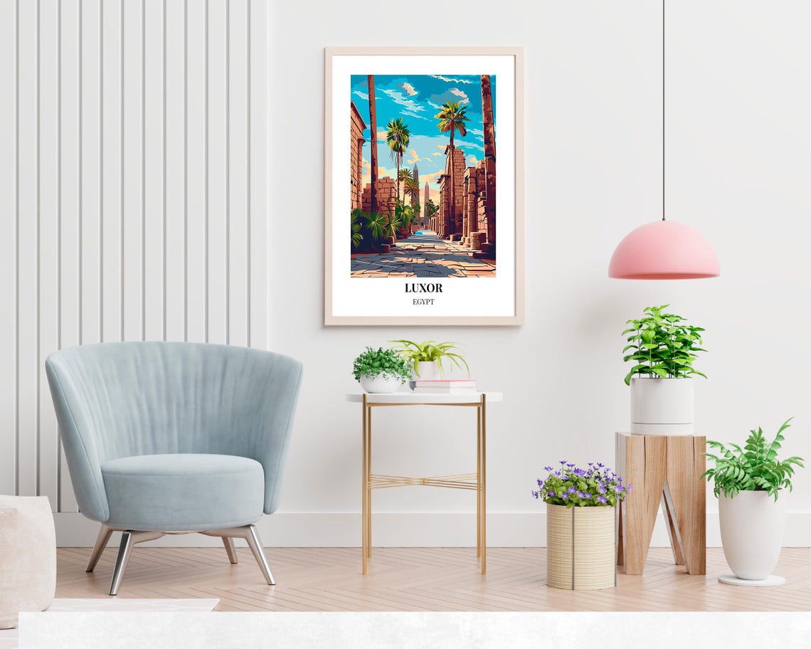 Luxor Egypt Valley Of The Kings Ancient Columns Avenue Travel Poster - Image 2