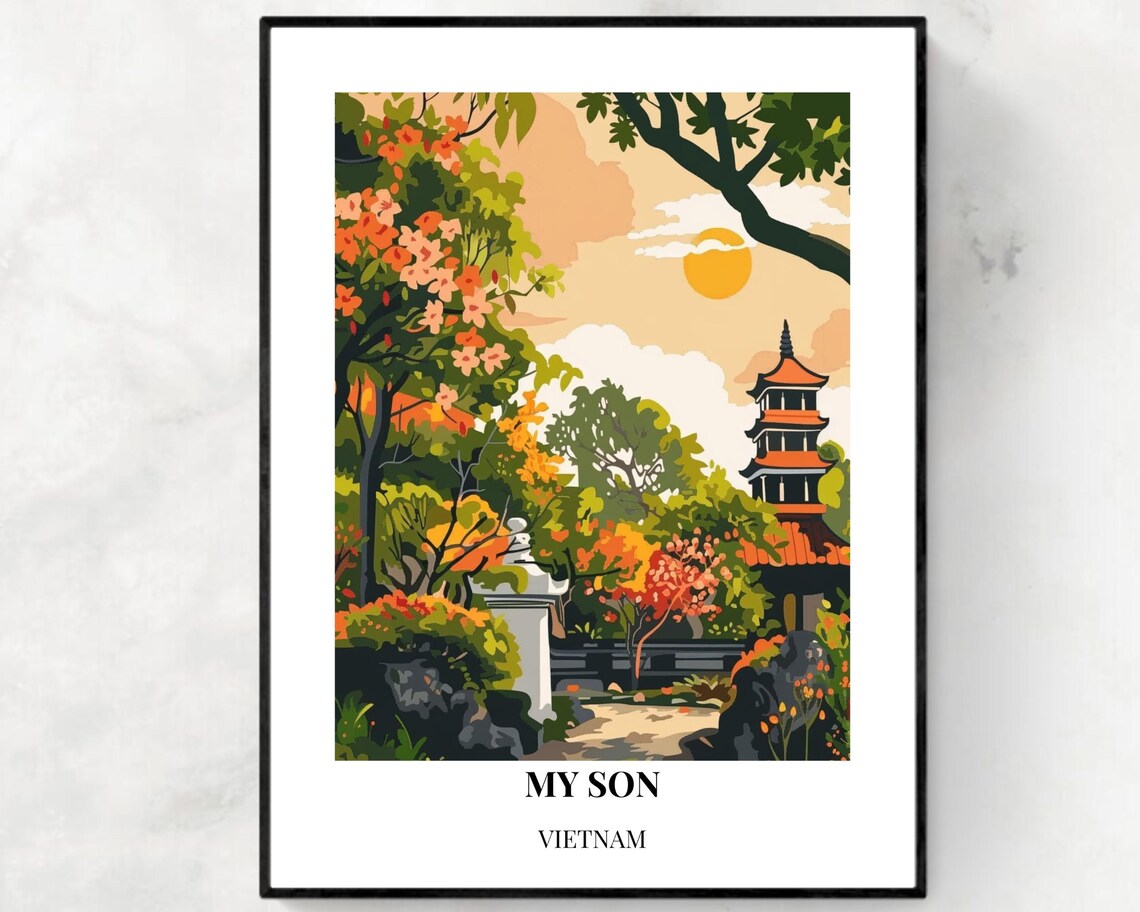 My Son Sanctuary Travel Print Wall Art My Son Vietnam City Print My Son Sanctuary Travel Gift My Son Sanctuary Poster