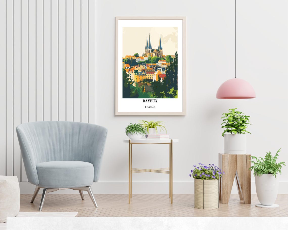 Bayeux City Print Bayeux Travel Poster France Travel Gift Bayeux France Poster Bayeux Gift - Image 2