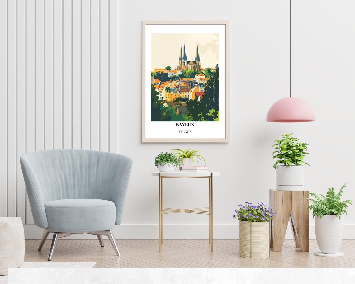 Bayeux France Cathedral Historic Old Town Normandy Travel Poster - Image 2
