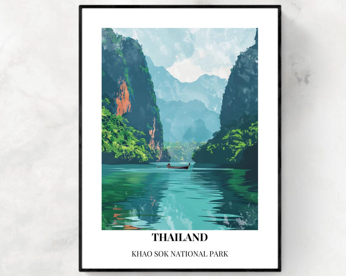 Thailand Khao Sok National Park Travel Print Wall Art Thailand Khao Sok National Park City Print Thailand Thailand