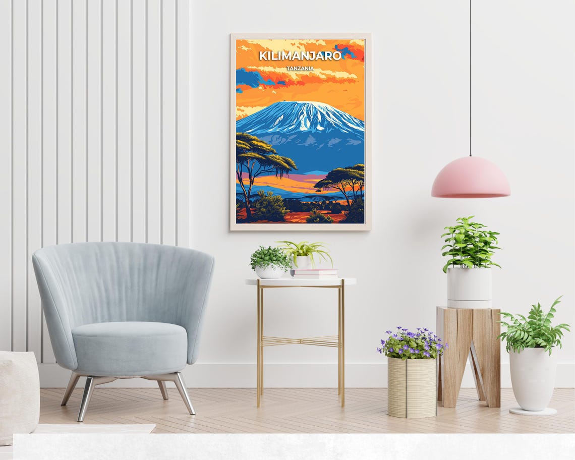 Kilimanjaro Tanzania Travel Print Wall Art Kilimanjaro Tanzania City Print Kilimanjaro Tanzania Travel Gift Kilimanjaro Travel Gift - Image 2