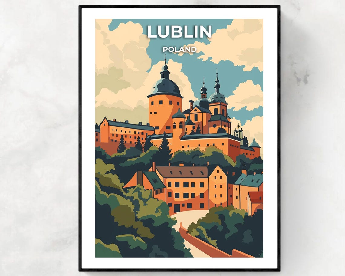 Lublin Castle Poland Hilltop Fortress Under Cloudy Sky Poster