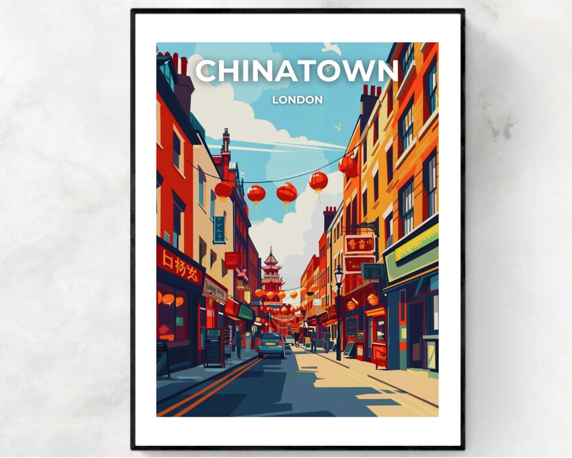 Chinatown London Travel Print Wall Art Chinatown London City Print Chinatown London Travel Gift Chinatown London Poster Travel Gift