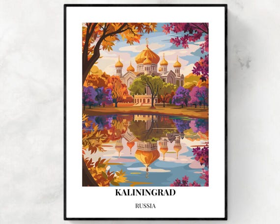 Kaliningrad Russia City Print Amber Museum Travel Gift Amber Museum Poster