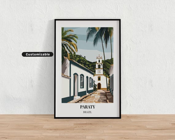 Paraty Brazil Travel Poster Custom Wall Art