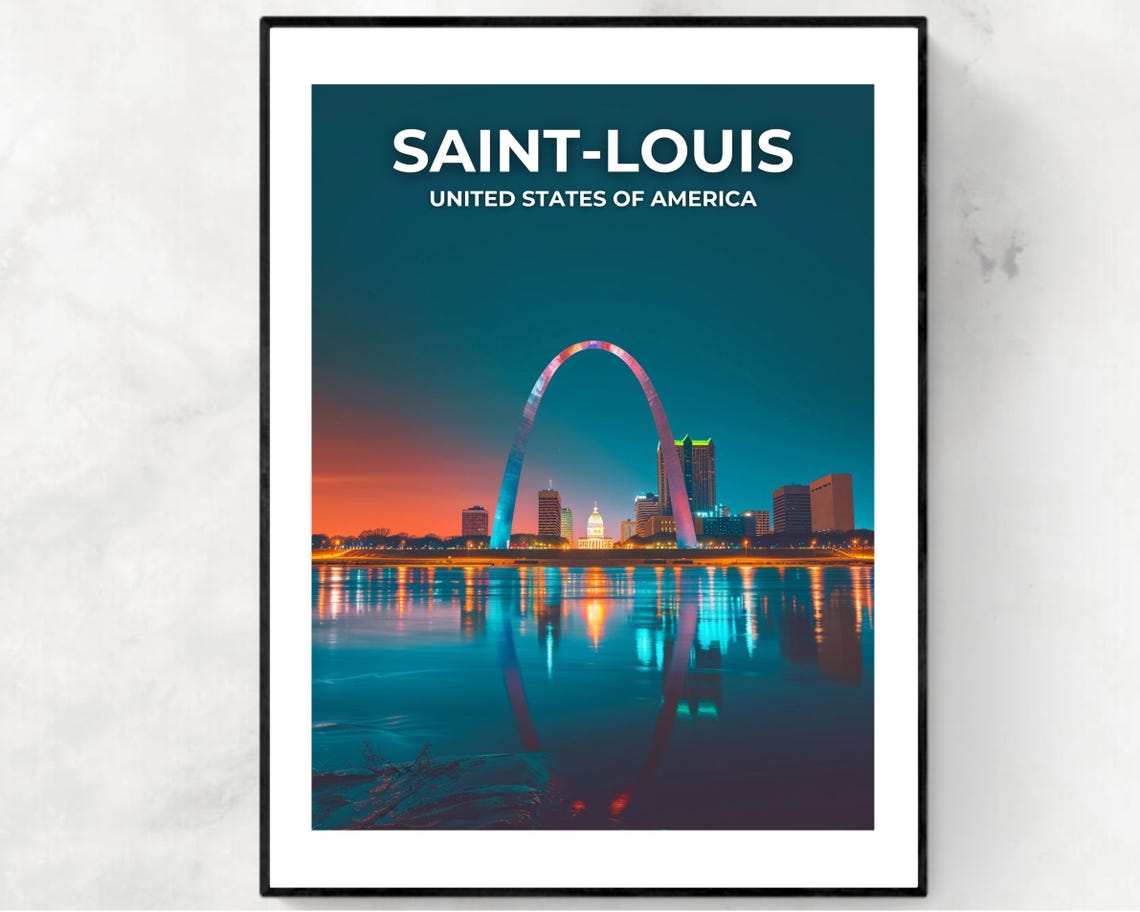 Saint Louis United States Travel Print Wall Art Saint Louis United States City Print Saint Louis United States Travel Gift Wall Art