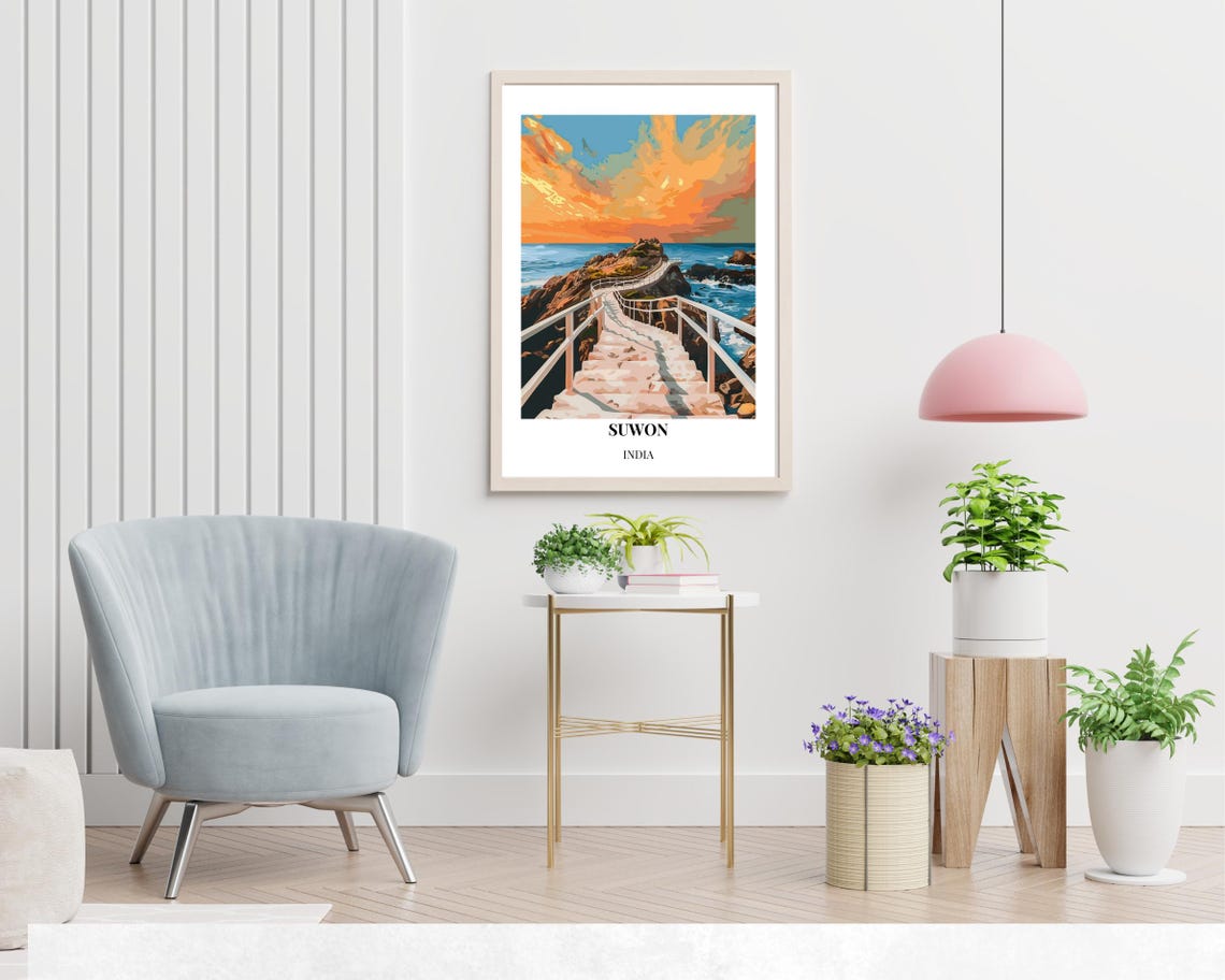 Hwaseong Fortress Travel Print Wall Art Suwon South Korea City Print Hwaseong Fortress Travel Gift Hwaseong Fortress Poster Wall Art - Image 2