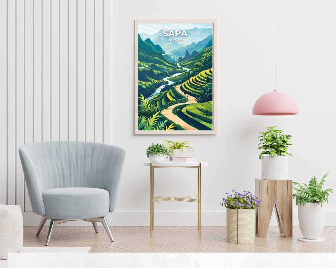 Fansipan Mountain Travel Print Wall Art Sapa Vietnam City Print Fansipan Mountain Travel Gift Fansipan Mountain Poster Travel Gift - Image 2