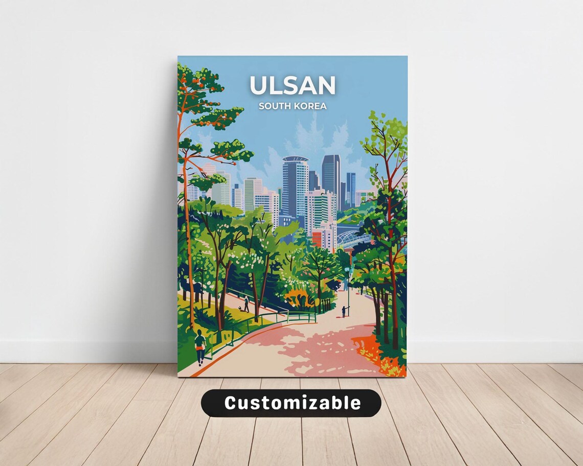 Ulsan South Korea City Park Skyline Spring Travel Canvas Poster