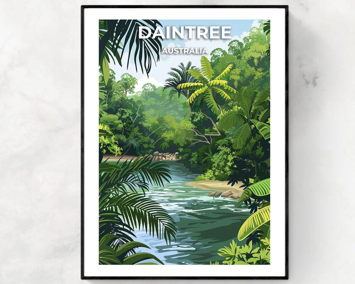Daintree Rainforest Australia Emerald Jungle River Nature Poster