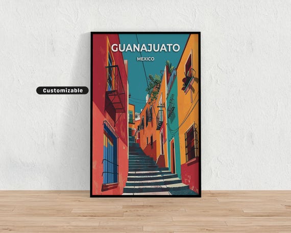 Guanajuato Mexico Travel Poster Custom Wall Art