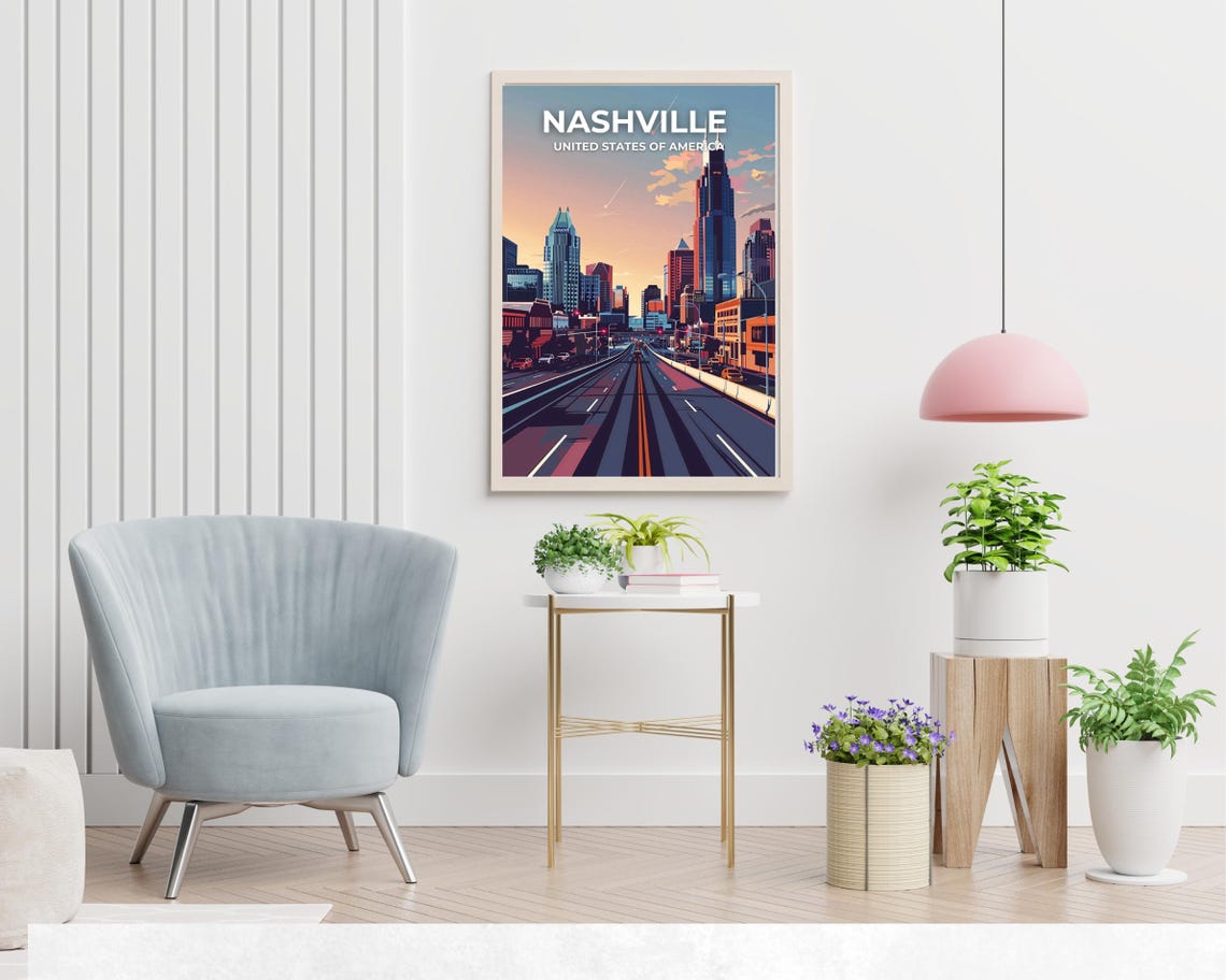 Nashville United States Travel Print Wall Art Nashville United States City Print Nashville United States Travel Gift Nashville - Image 2