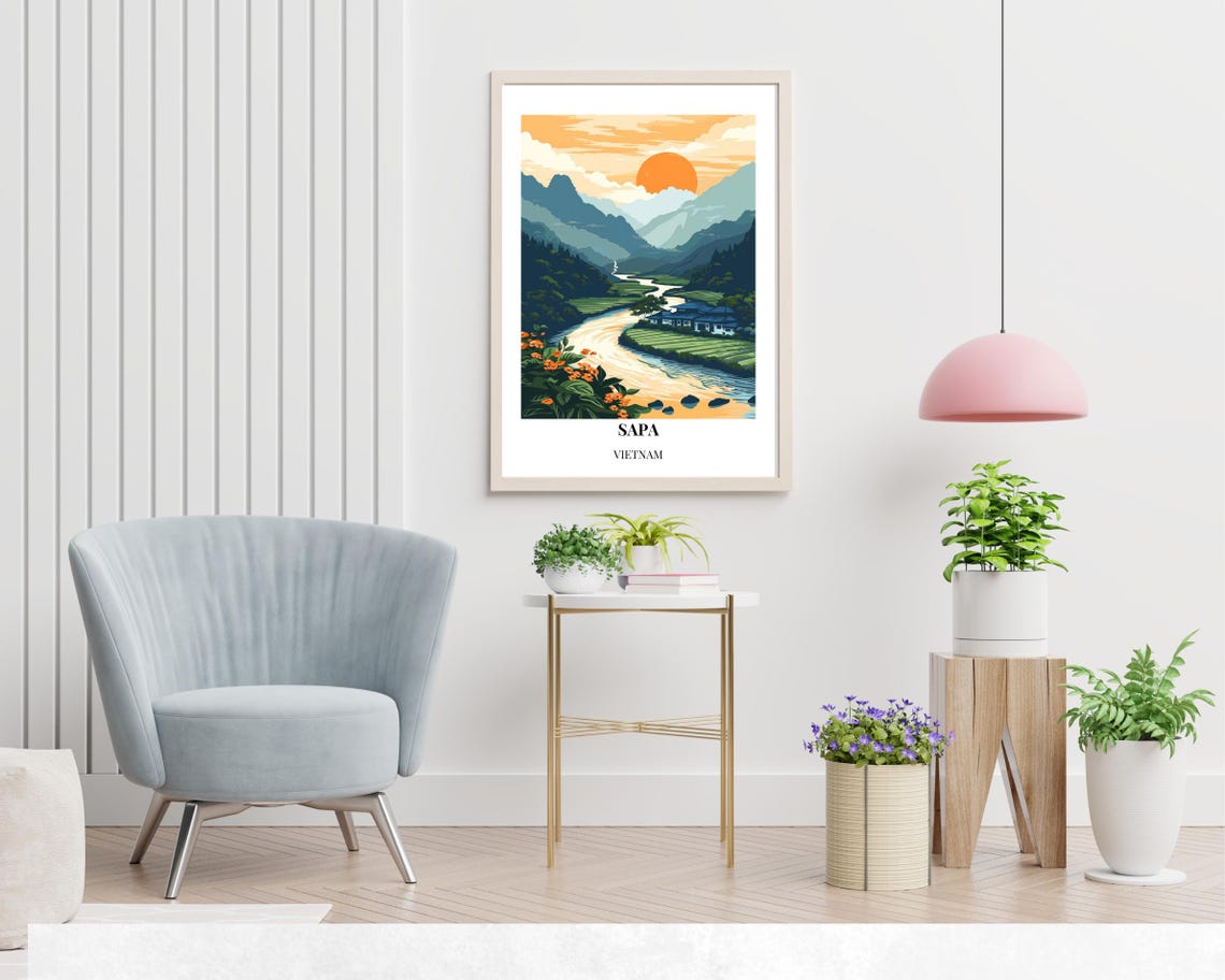Fansipan Mountain Travel Print Wall Art Sapa Vietnam City Print Fansipan Mountain Travel Gift Fansipan Mountain Poster Travel Gift - Image 2