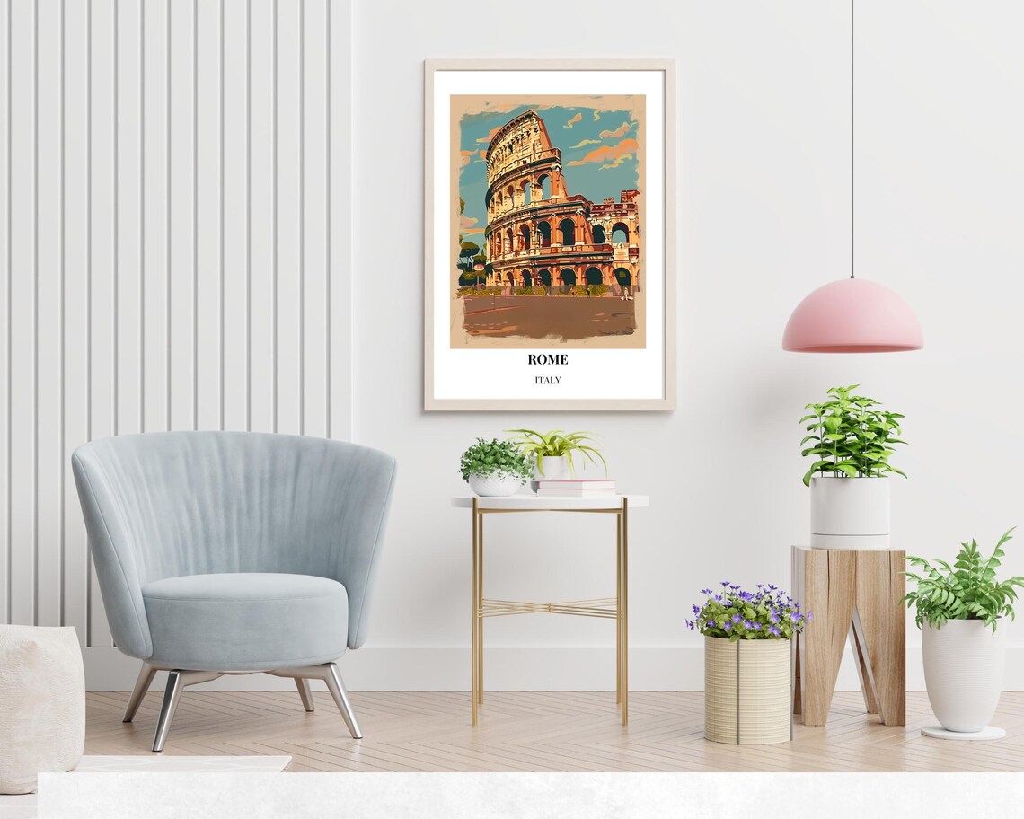 Rome Colosseum Ancient Roman Landmark Italy Vintage Travel Poster - Image 2