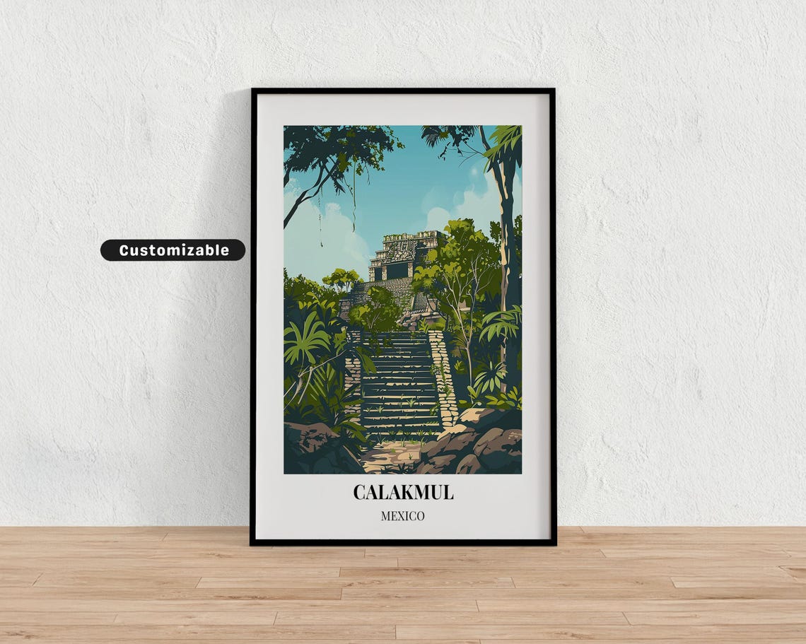 Calakmul Mexico Mayan Pyramid Hidden In Jungle Travel Poster