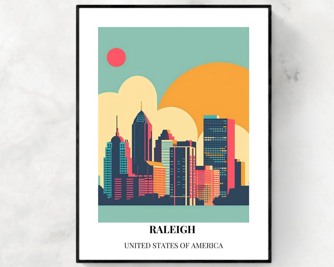 Raleigh United States Travel Print Wall Art Raleigh United States City Print Raleigh United States Travel Gift Raleigh Travel Gift