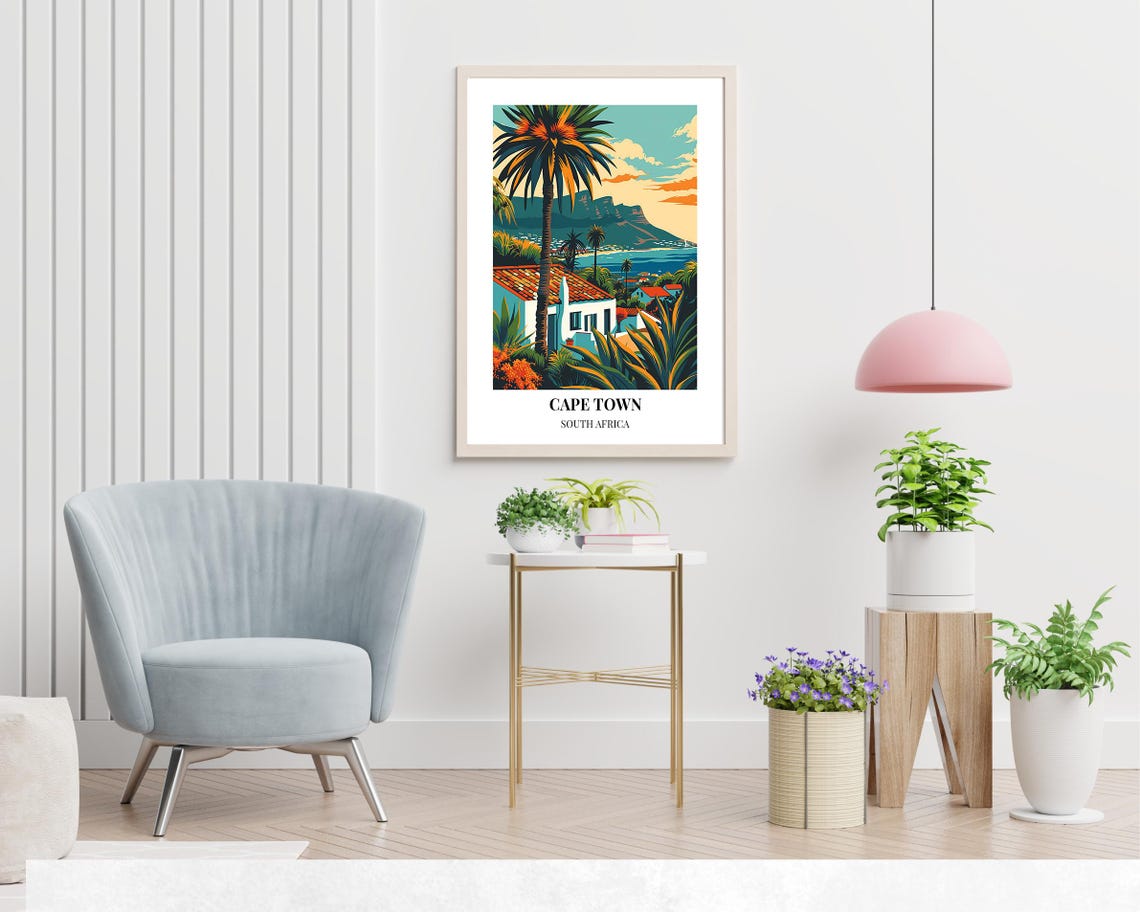 Cape Town Palm Villa With Table Mountain View South Africa Poster - Image 2