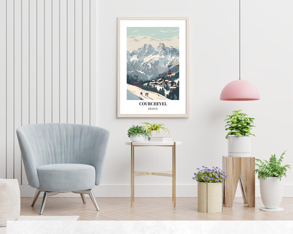 Courchevel France Travel Print Wall Art Courchevel France City Print Courchevel France Travel Gift Courchevel France Poster - Image 2
