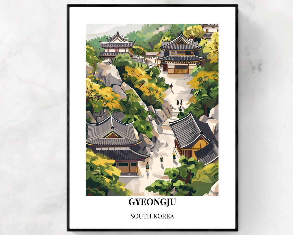Bulguksa Temple Travel Print Wall Art Gyeongju South Korea City Print Bulguksa Temple Travel Gift Bulguksa Temple Poster Travel Gift