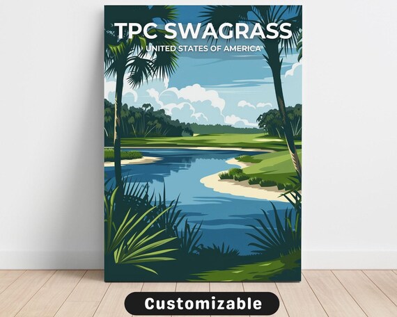 TPC Swagrass Championship Golf Course Lake Palms Travel Poster